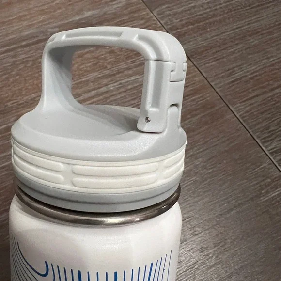 Hoka White Blue Topographic Contour‎ Insulated Water Bottle 16 oz - Picture 6 of 7